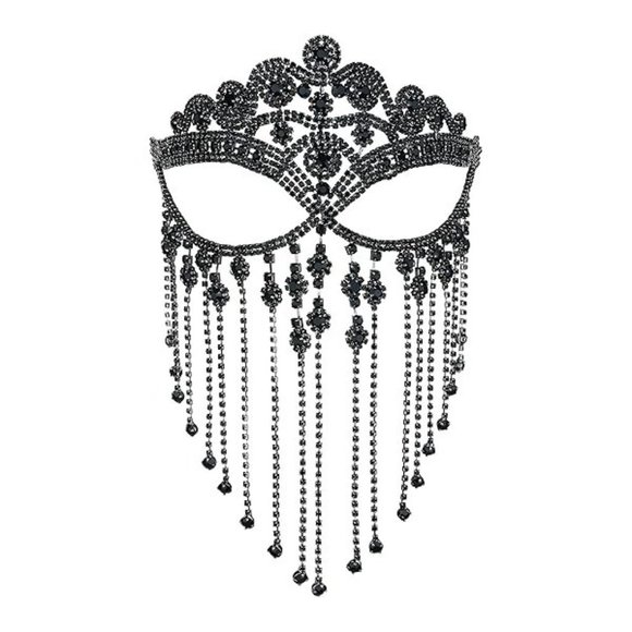 NWT Sparkling Swarovski Bling Crystal Rhinestone Mask Halloween Costume … - Picture 8 of 10